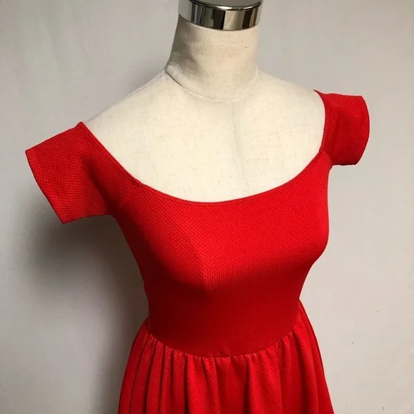 ASOS Off The Shoulder Mini Skater Dress - Picture 3 of 7